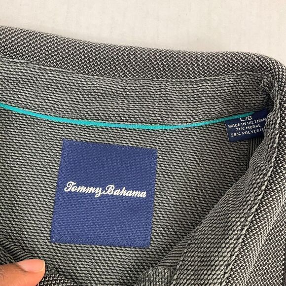 Tommy Bahama Mens Polo Shirt Gray Short Sleeve Stretch Collared Top Size Large * - Picture 4 of 12